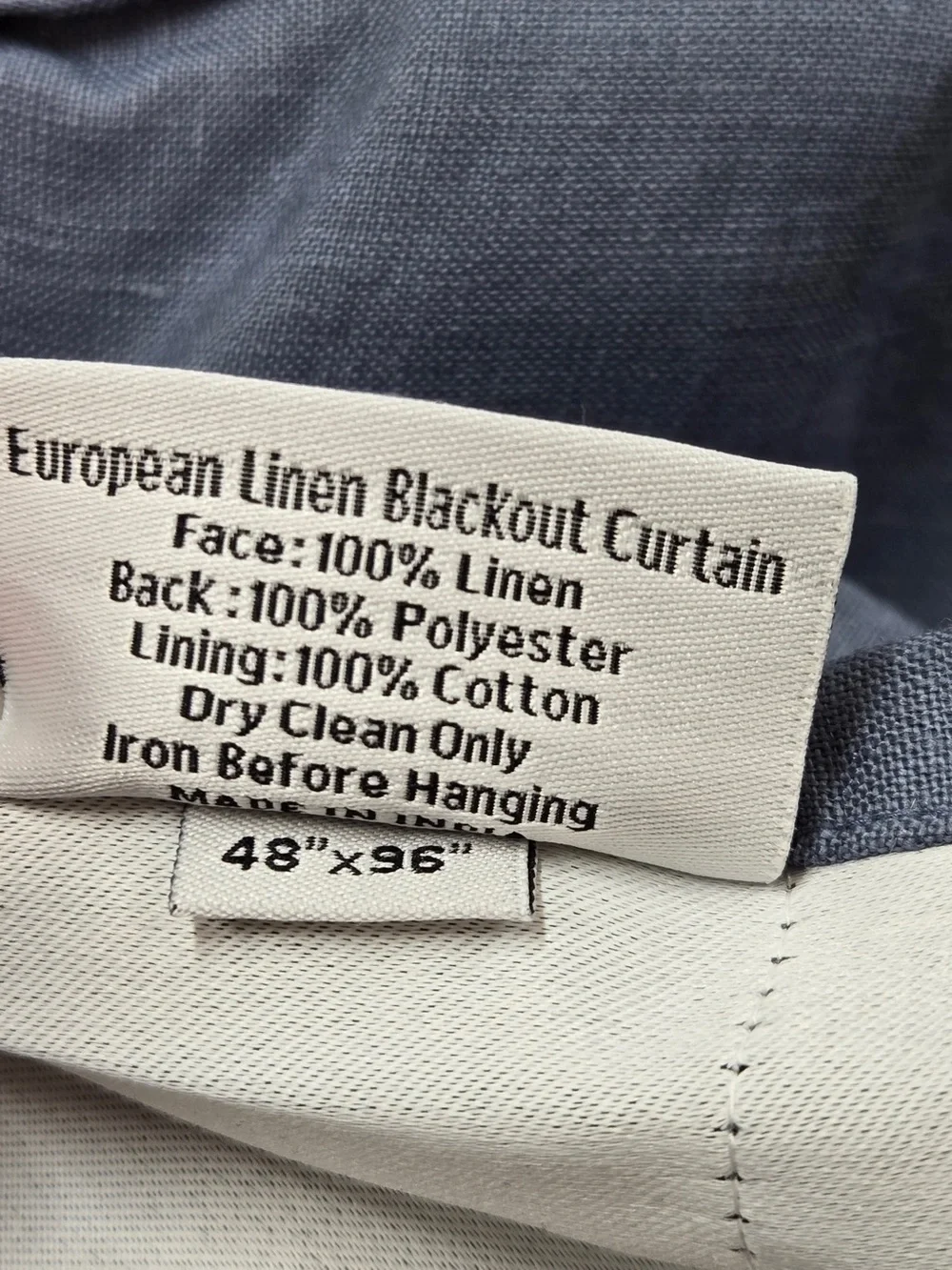 NWT QUINCE Set Of 2 48x96 European Linen True Blackout Curtains Chambray 9020